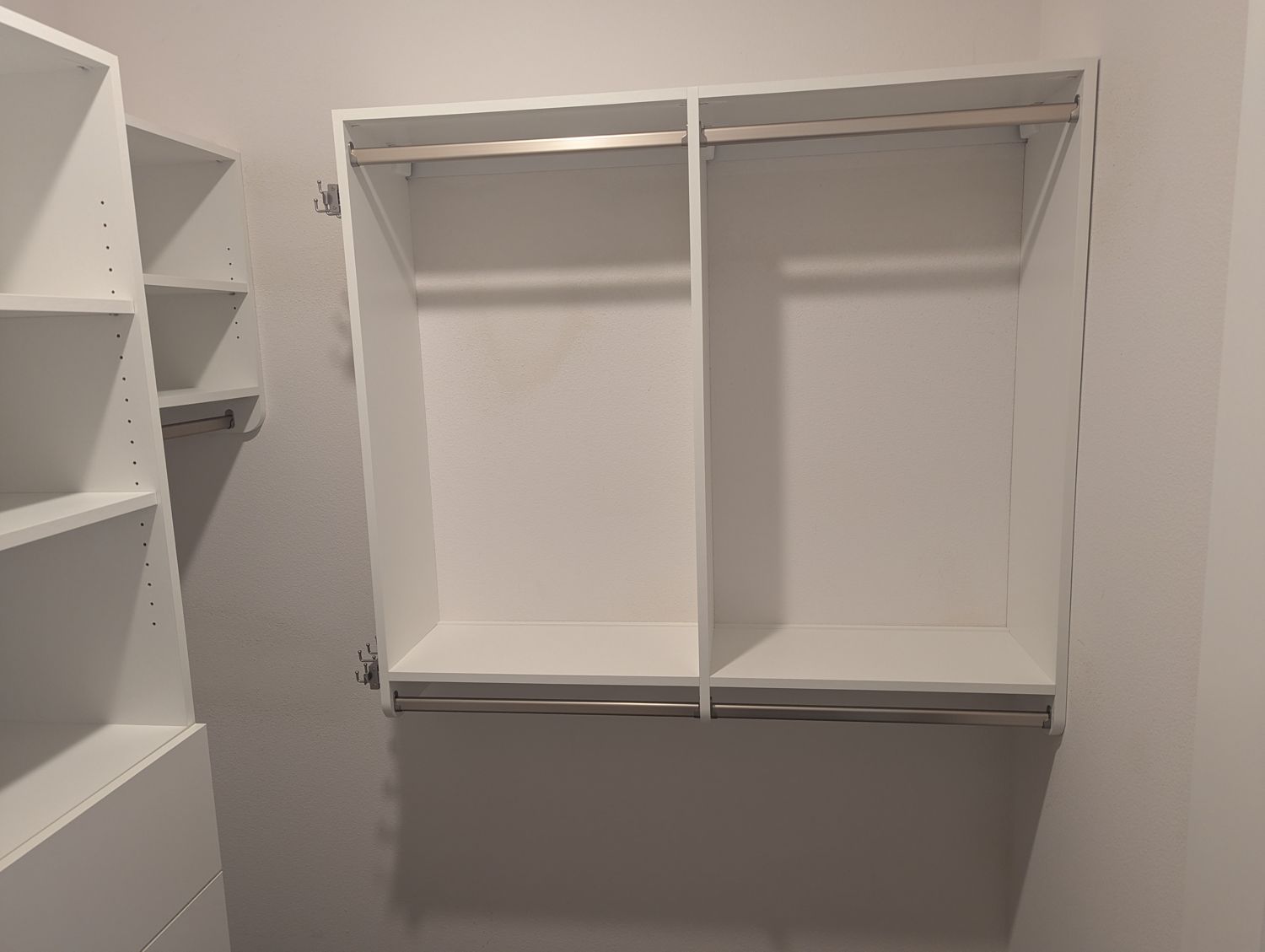 White 7 by 7 closet, right wall
