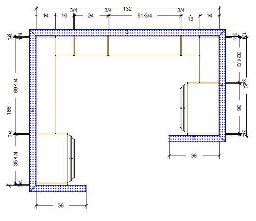 Top-down layout of the Glades closet
